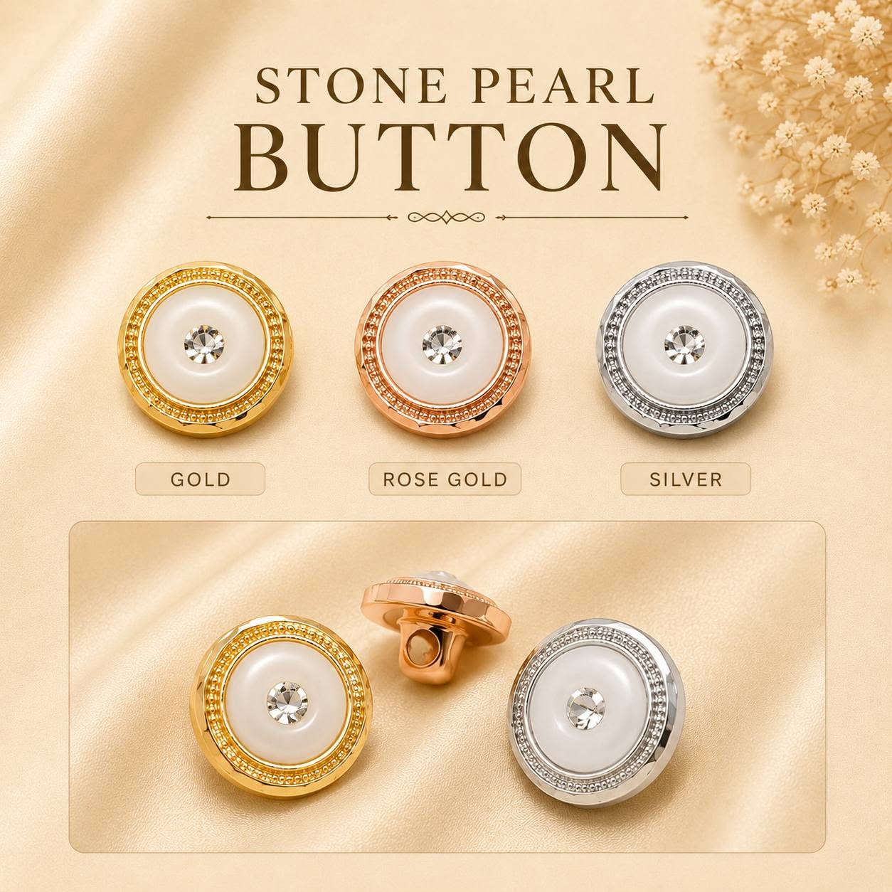 Stone pearl button