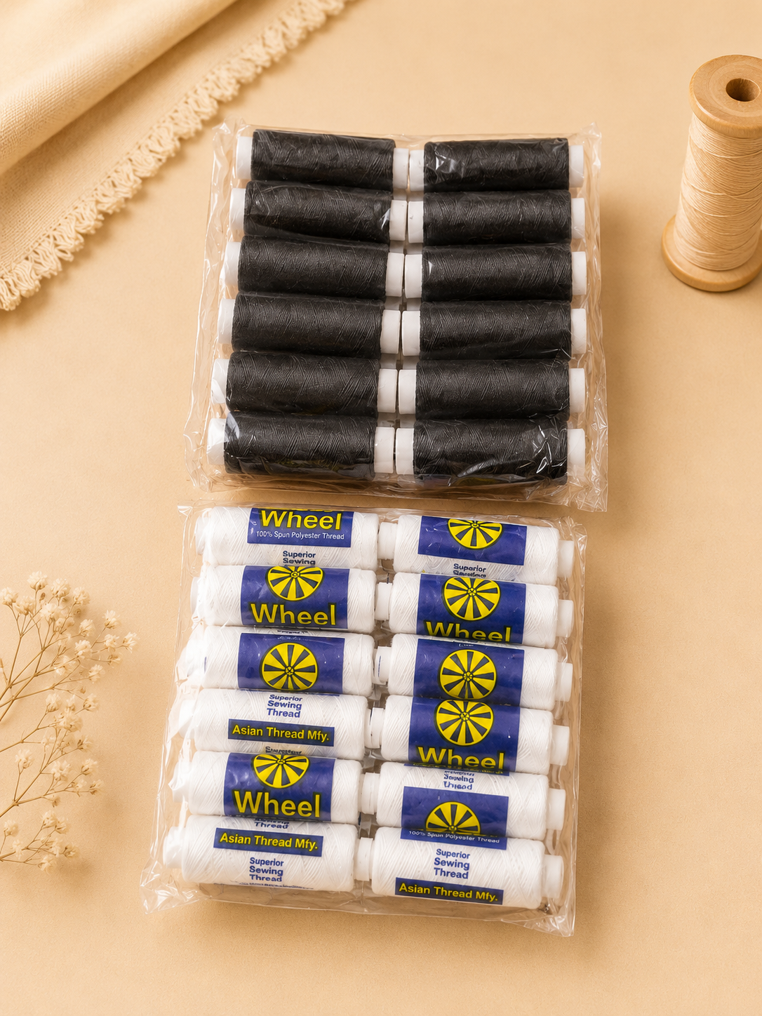 Wheel elastic thread