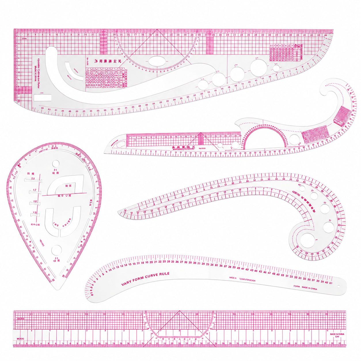 6 pcs ruler set