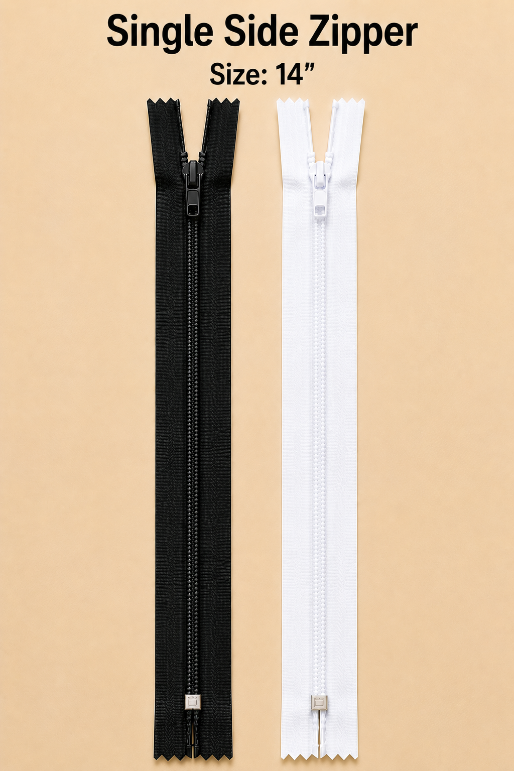 14" single side zipper