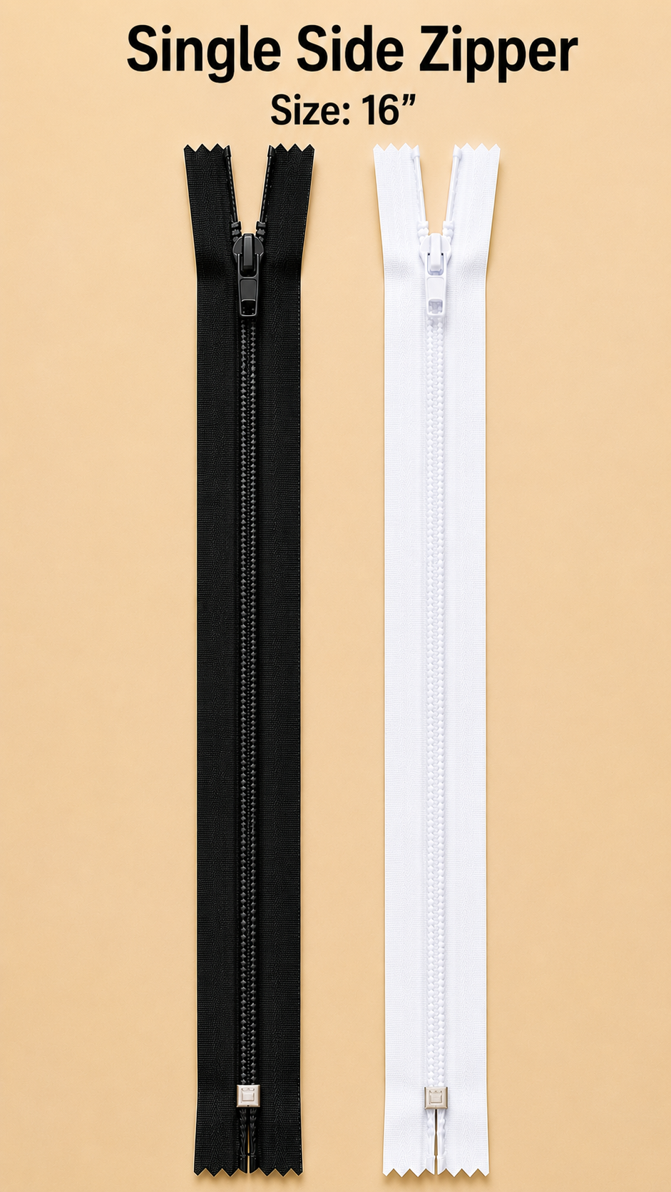 16" single side zipper