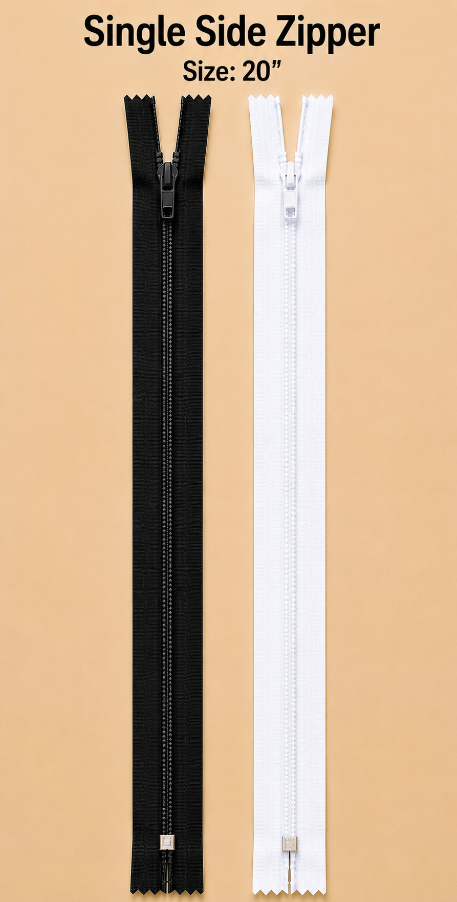 20" single side zipper