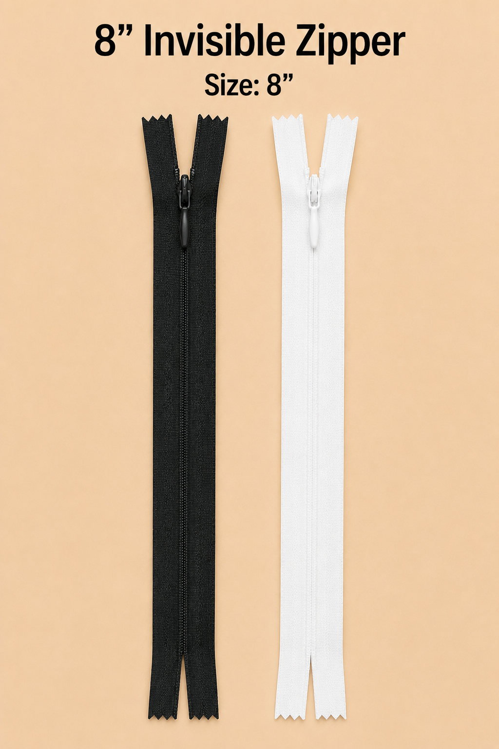 8" Invisible zipper