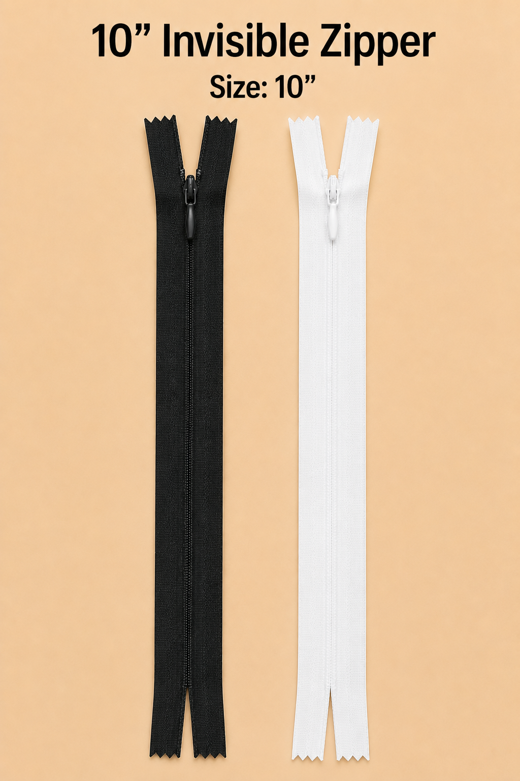 10" Invisible zipper