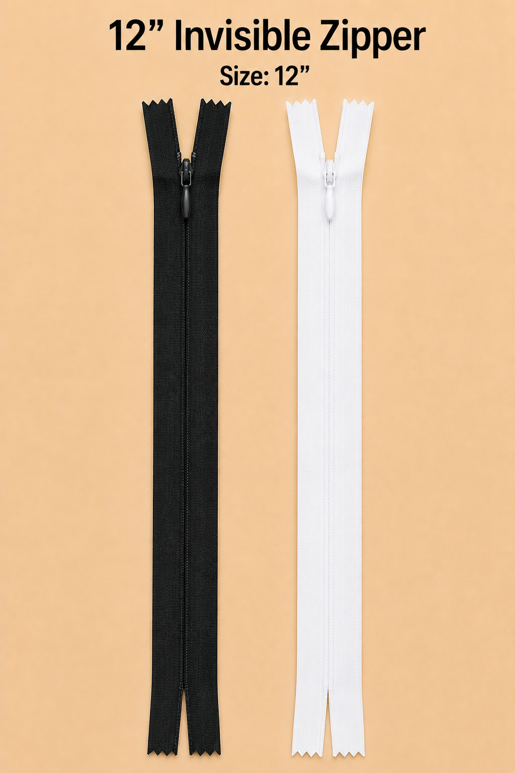 12" Invisible zipper