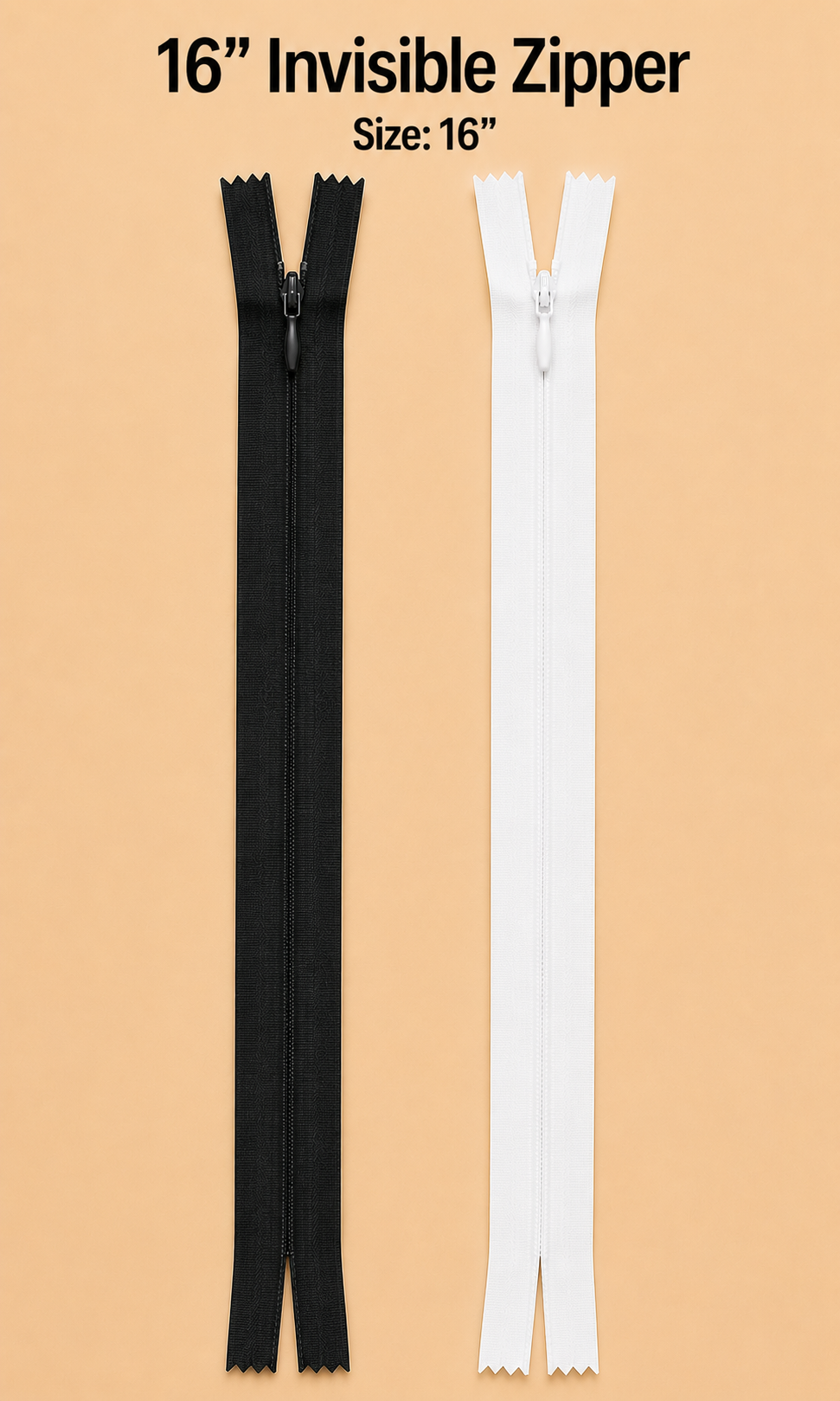 16" Invisible zipper