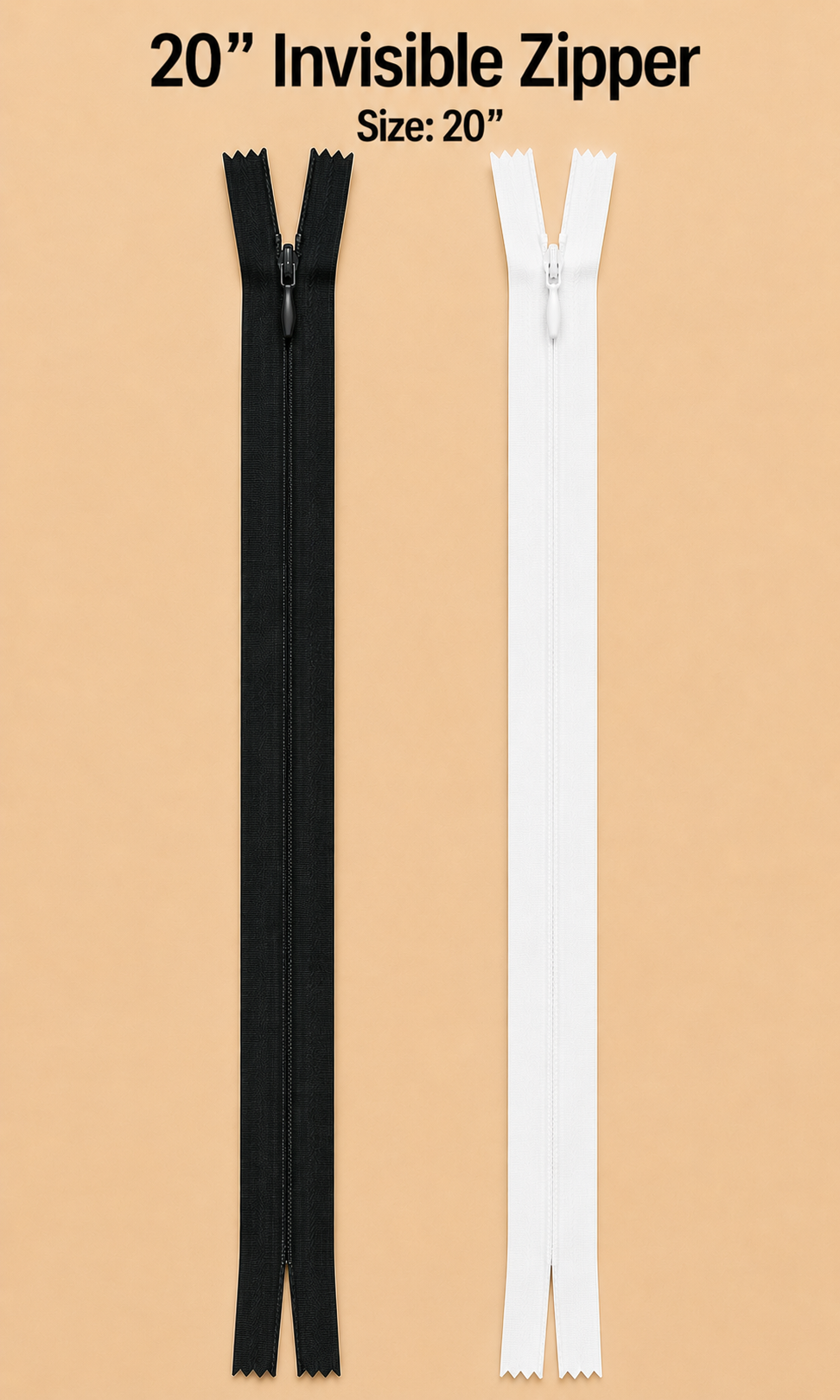 20" Invisible zipper