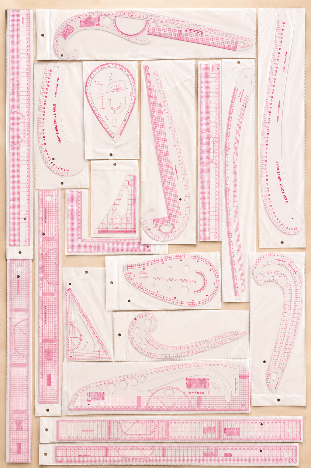 19 pieces ruler set