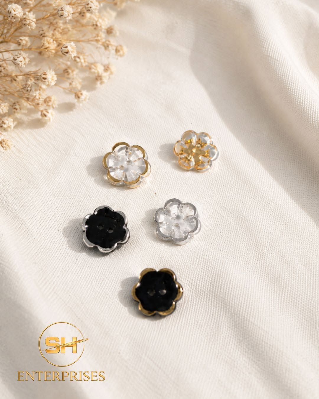 24L fancy flower button